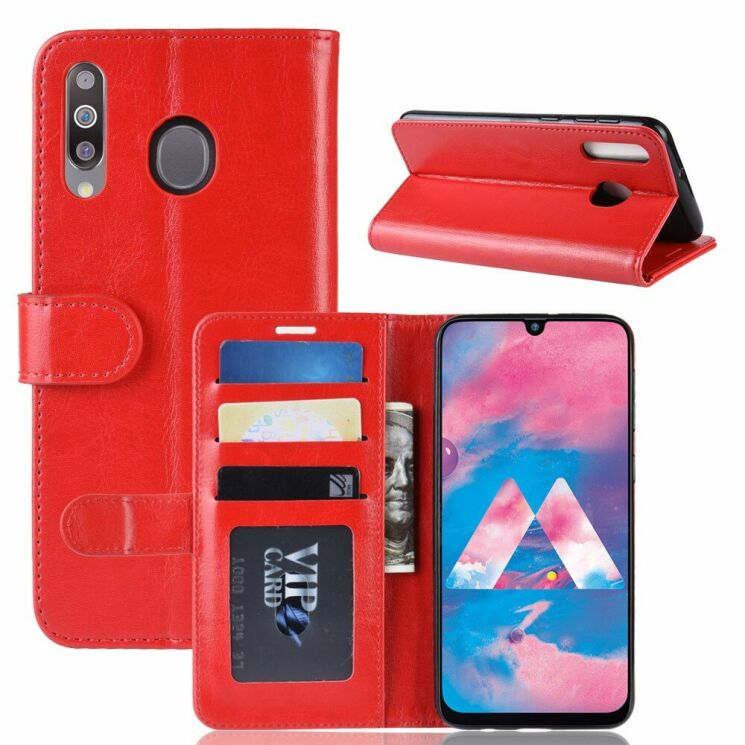 Классический чехол-книжка Deexe Wallet Style для Samsung Galaxy M30 (M305) / A40s (A407) - Red: фото 8 из 8