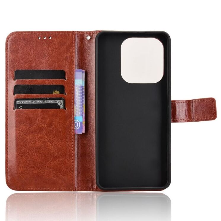 Чехол-книжка Deexe Wallet Style для Xiaomi Redmi Note 14 4G - Brown: фото 2 из 6