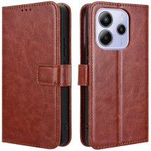 Чехол-книжка Deexe Wallet Style для Xiaomi Redmi Note 14 4G - Brown: фото 1 из 6