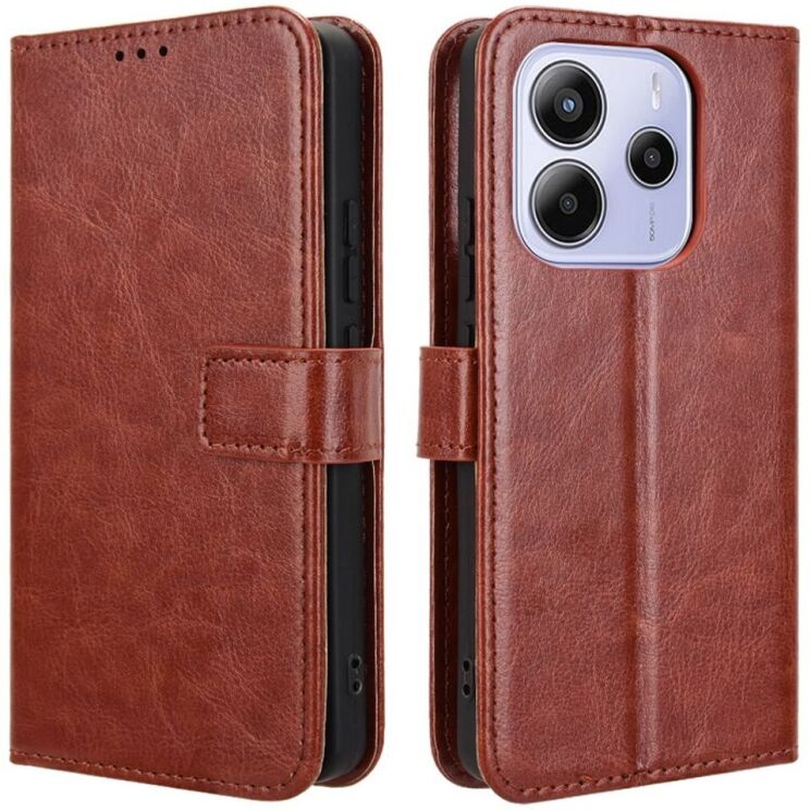 Чехол-книжка Deexe Wallet Style для Xiaomi Redmi Note 14 4G - Brown: фото 1 из 6