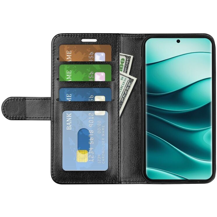 Чехол-книжка Deexe Wallet Style для Xiaomi Redmi Note 14 Pro Plus - Black: фото 5 из 9