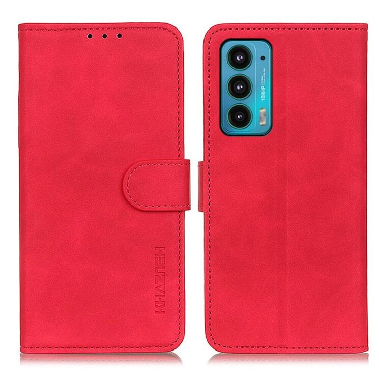 Чехол-книжка KHAZNEH Retro Wallet для Motorola Edge 20 - Red: фото 2 из 10