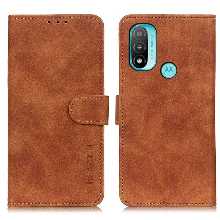 Чехол-книжка KHAZNEH Retro Wallet для Motorola Moto E20 / E40 - Brown: фото 2 из 10