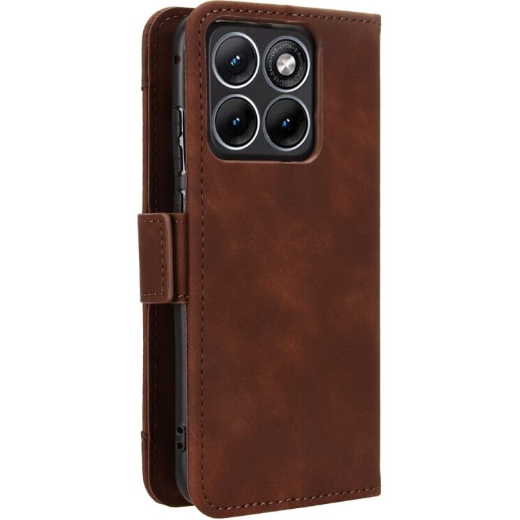 Чехол-книжка с карманами Deexe Wallet Stand для Motorola Edge 70 Fusion - Brown: фото 7 из 15