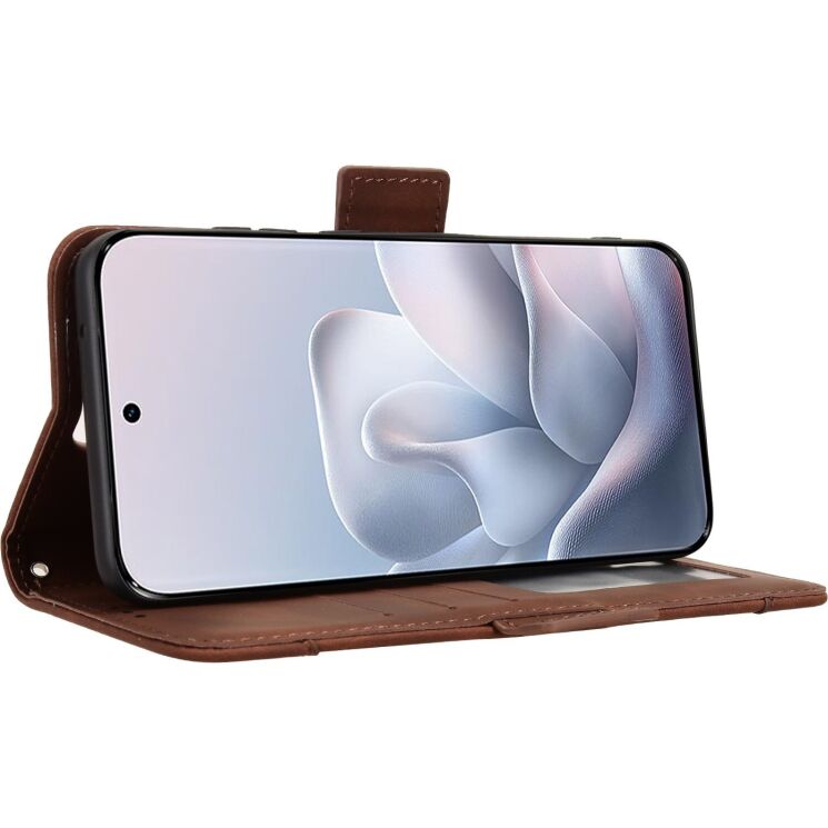 Чехол-книжка с карманами Deexe Wallet Stand для Motorola Edge 70 Fusion - Brown: фото 6 из 15