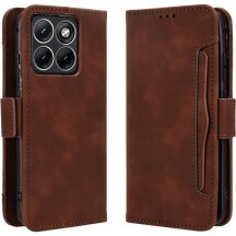 Чехол-книжка с карманами Deexe Wallet Stand для Motorola Edge 70 Fusion - Brown: фото 1 из 15