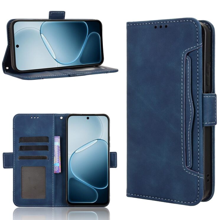 Чохол-книжка з кишеньками Deexe Wallet Stand для OPPO A6x - Blue: фото 7 з 16