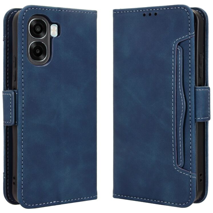 Чохол-книжка з кишеньками Deexe Wallet Stand для OPPO A6x - Blue: фото 1 з 16