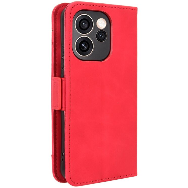 Чехол-книжка с карманами Deexe Wallet Stand для OPPO Reno 15 Pro - Red: фото 6 из 15