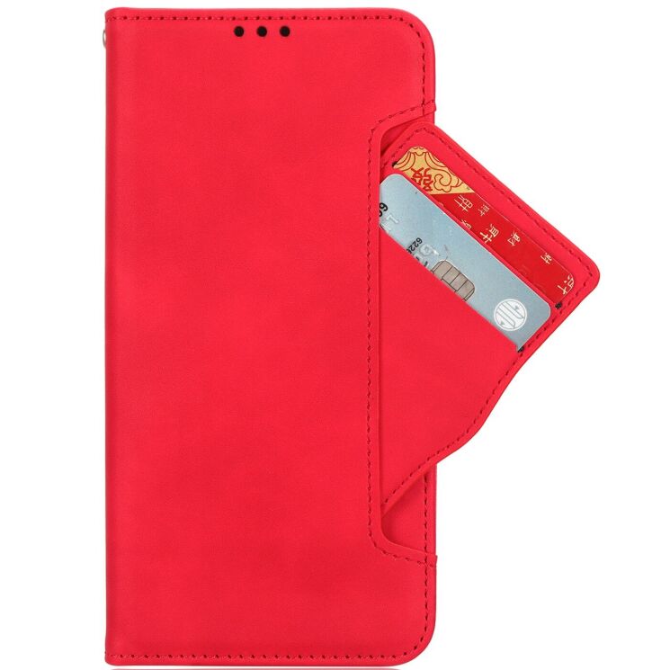 Чехол-книжка с карманами Deexe Wallet Stand для OPPO Reno 15 Pro - Red: фото 2 из 15