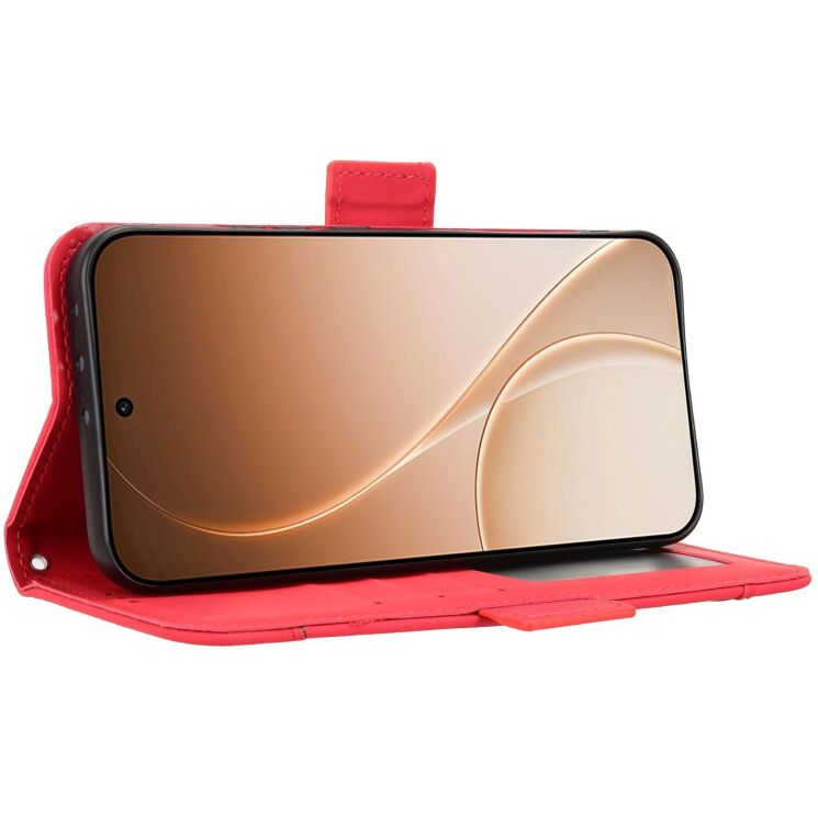 Чехол-книжка с карманами Deexe Wallet Stand для OPPO Reno 15 Pro - Red: фото 5 из 15