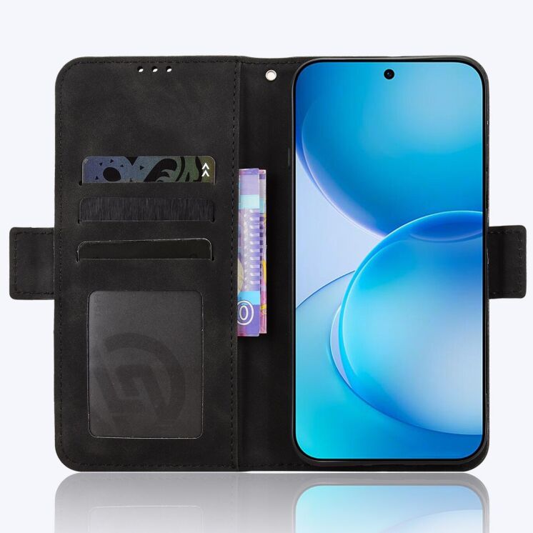 Чехол-книжка с карманами Deexe Wallet Stand для OPPO Reno 16 / 16 Pro - Black: фото 5 из 17