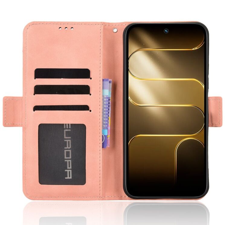 Чехол-книжка с карманами Deexe Wallet Stand для TECNO Spark 50 - Pink: фото 5 из 17