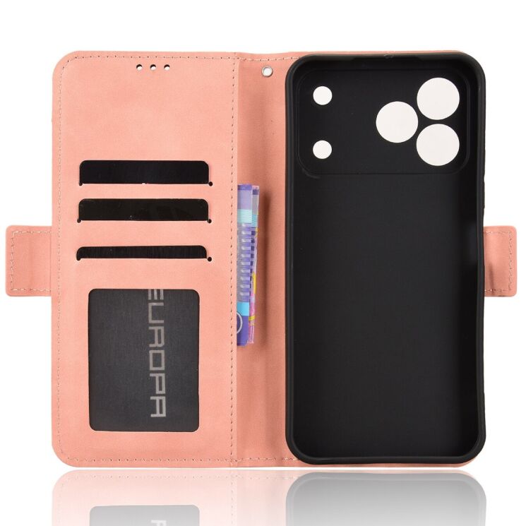 Чехол-книжка с карманами Deexe Wallet Stand для TECNO Spark 50 - Pink: фото 4 из 17