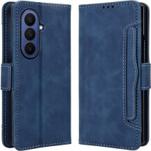Чехол-книжка с карманами Deexe Wallet Stand (FF) для Samsung Galaxy Fold 8 Ultra - Blue: фото 1 из 8