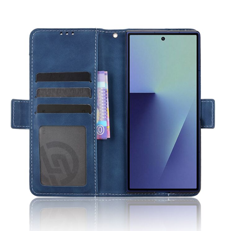Чехол-книжка с карманами Deexe Wallet Stand (FF) для Samsung Galaxy Fold 8 Ultra - Blue: фото 2 из 8