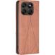 Чохол-книжка з кишеньками UniCase Geometric Pattern для Motorola Moto G77 - Brown (406810Z). Фото 3 з 10