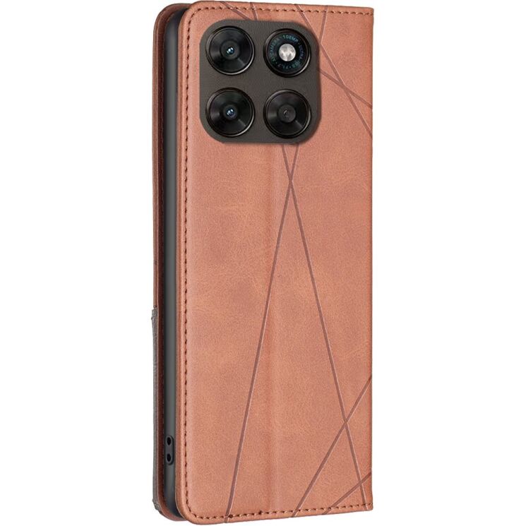 Чохол-книжка з кишеньками UniCase Geometric Pattern для Motorola Moto G77 - Brown: фото 3 з 10