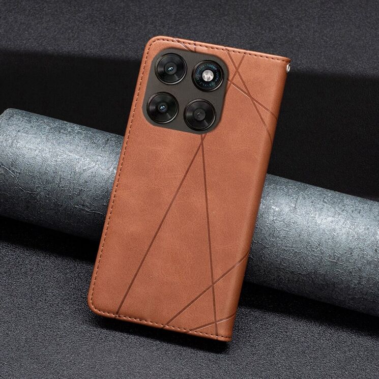 Чохол-книжка з кишеньками UniCase Geometric Pattern для Motorola Moto G77 - Brown: фото 6 з 10