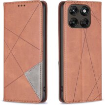 Чохол-книжка з кишеньками UniCase Geometric Pattern для Motorola Moto G77 - Brown: фото 1 з 10