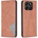 Чохол-книжка з кишеньками UniCase Geometric Pattern для Motorola Moto G77 - Brown (406810Z). Фото 1 з 10