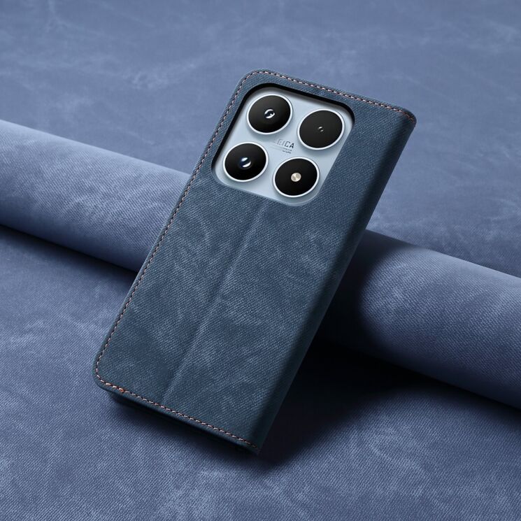 Чохол-книжка з кишеньками UniCase Jeans Wallet для Xiaomi 17 - Blue: фото 7 з 7