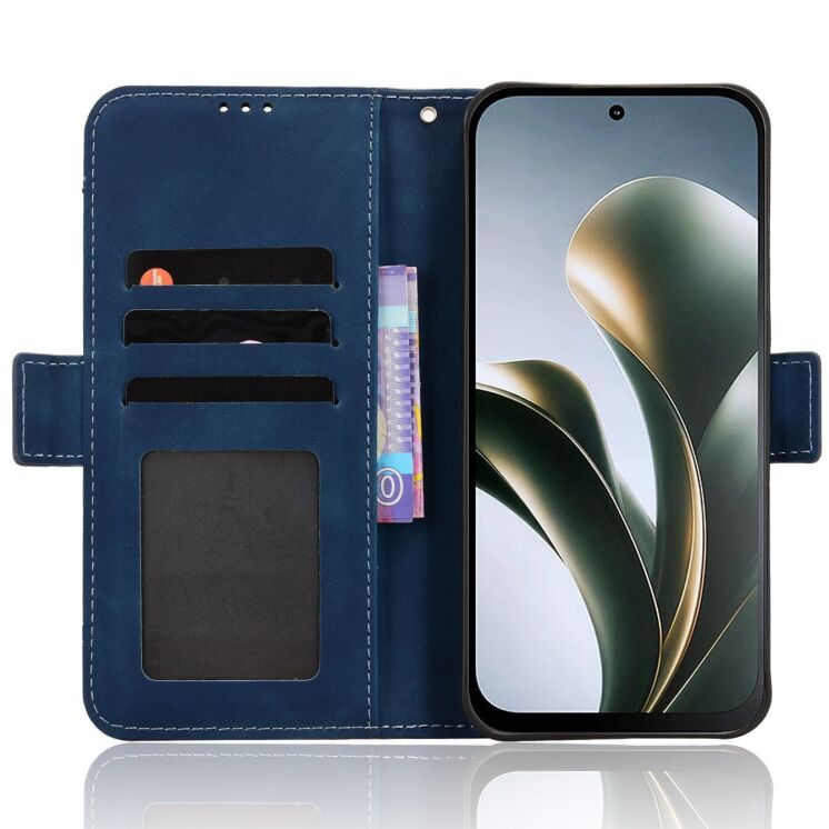 Чехол-книжка с кармашками Deexe Wallet Stand для Xiaomi Poco C95 Pro - Blue: фото 5 из 15