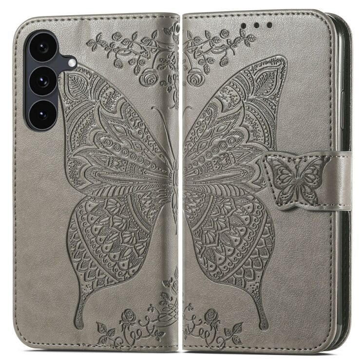 Чехол-книжка с рисунком UniCase Butterfly Pattern для Samsung Galaxy S26 FE - Grey: фото 1 из 6