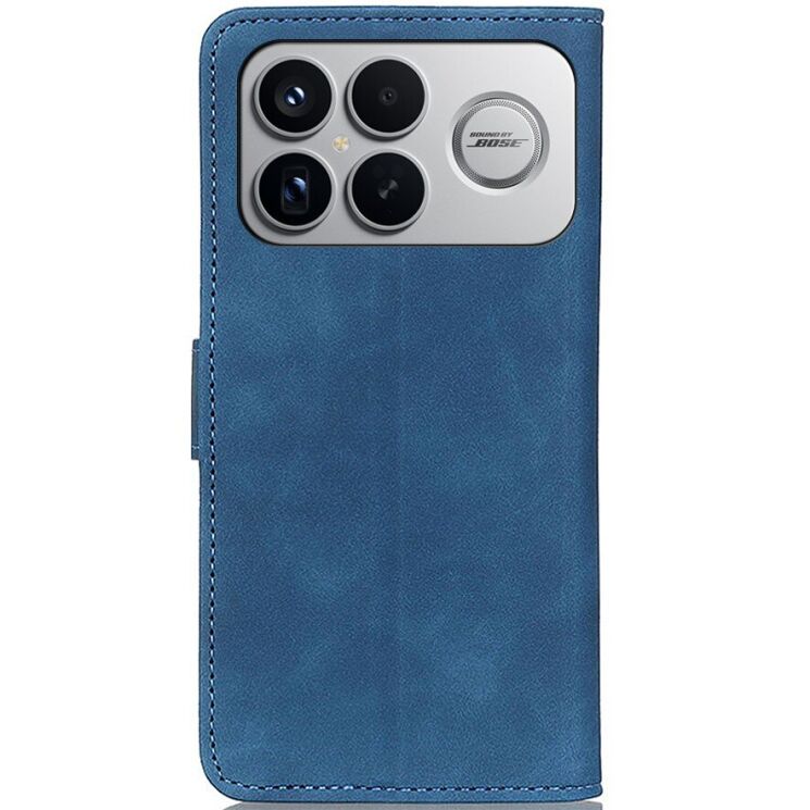 Чехол-книжка с застежкой KHAZNEH Retro Wallet для Xiaomi Poco F8 Ultra - Blue: фото 4 из 9
