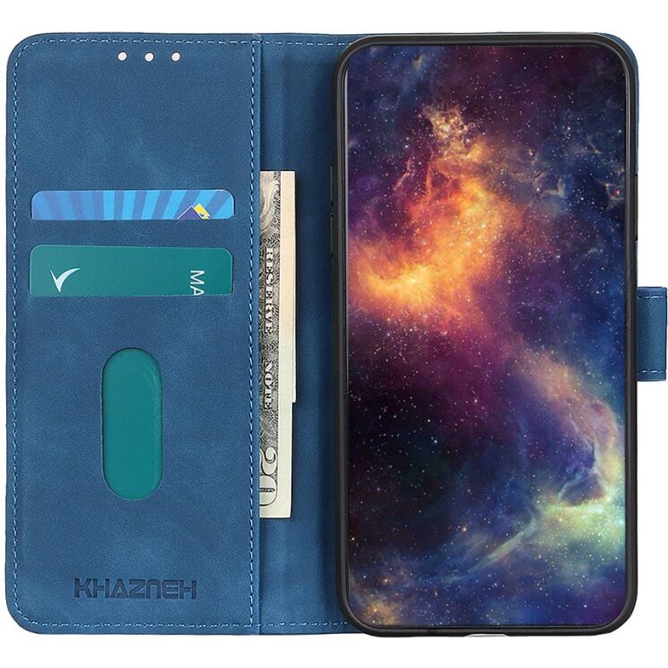 Чехол-книжка с застежкой KHAZNEH Retro Wallet для Xiaomi Poco X8 Pro Max - Blue: фото 3 из 8