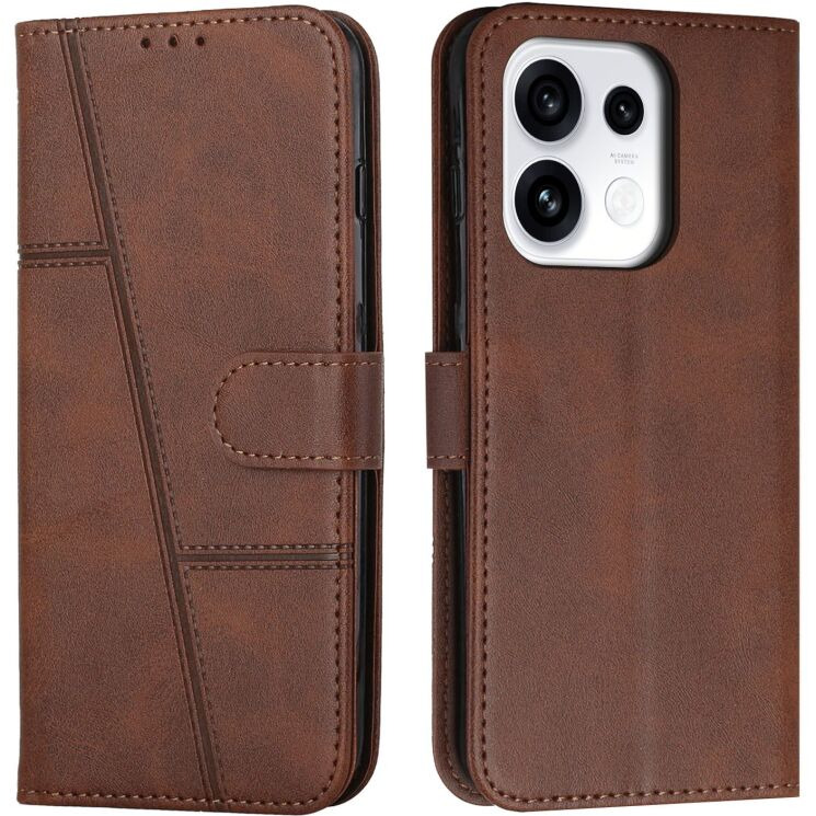 Чехол-книжка с застежкой UniCase Jet Cover для OPPO Reno 16 / 16 Pro - Brown: фото 1 из 10