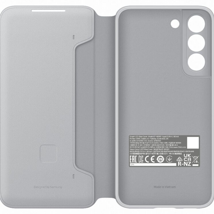 Чехол-книжка Smart LED View Cover для Samsung Galaxy S22 (S901) EF-NS901PJEGRU - Light Gray: фото 5 из 5