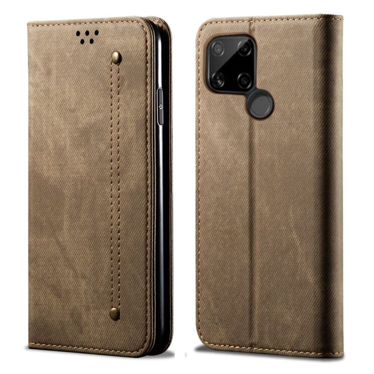 Чохол-книжка з кишеньками UniCase Jeans Wallet для Realme C21 - Green: фото 1 з 13