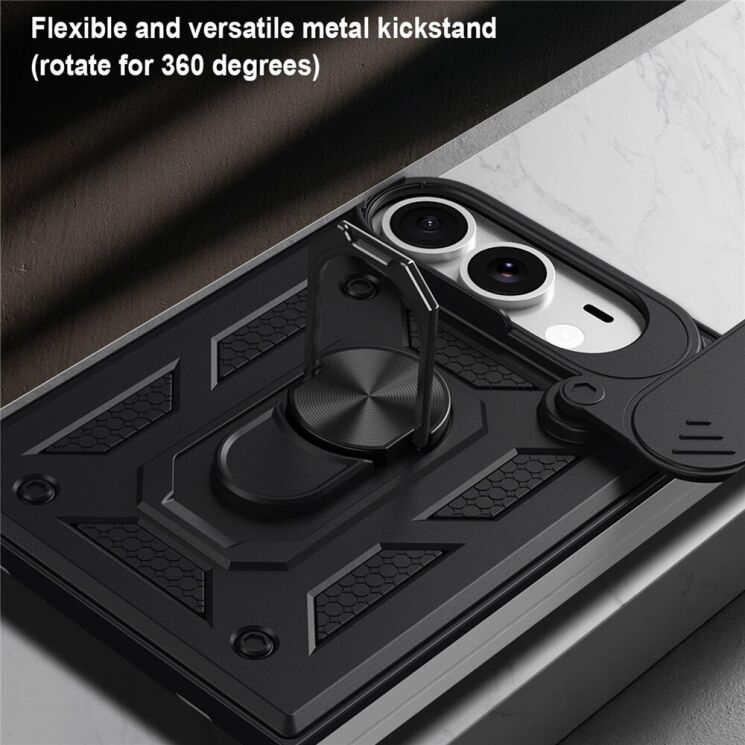Чохол (PC+TPU) з підставкою Deexe Armor Shield (FF) для iPhone Duo - Blue: фото 8 з 9