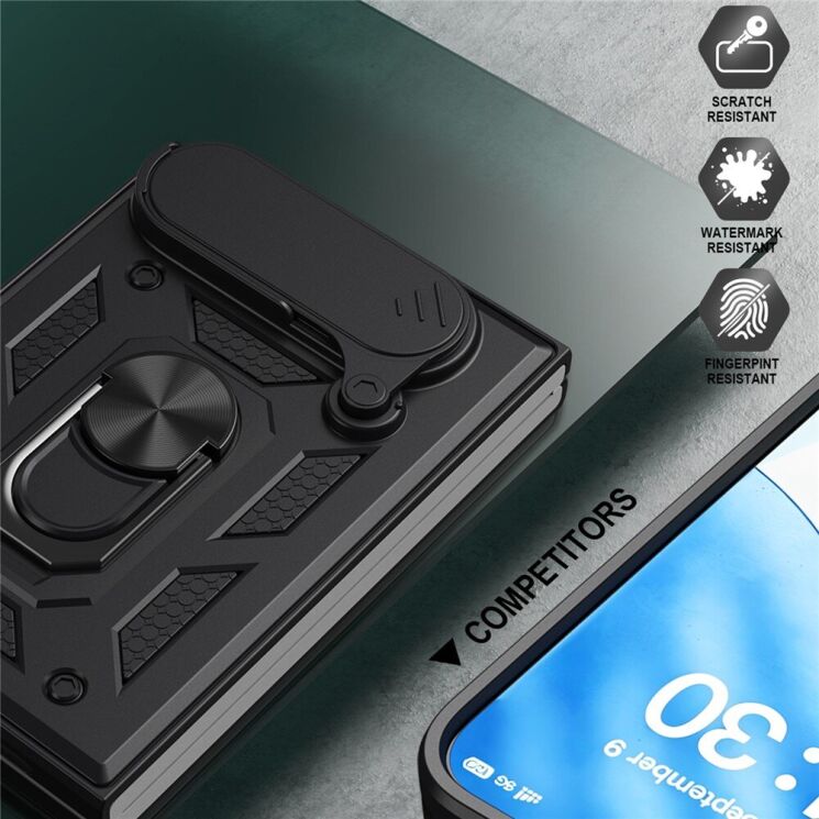 Чохол (PC+TPU) з підставкою Deexe Armor Shield (FF) для iPhone Duo - Blue: фото 5 з 9