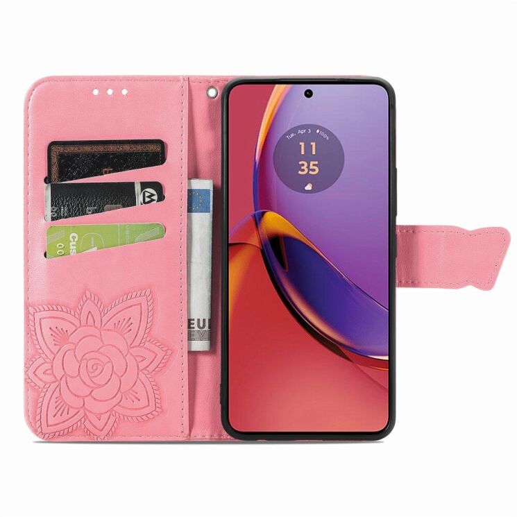 Чехол UniCase Butterfly Pattern для Motorola Moto G84 - Pink: фото 2 из 5