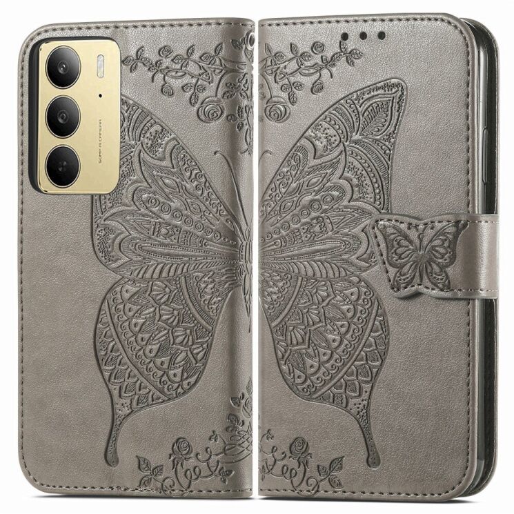 Чехол UniCase Butterfly Pattern для Realme C75 - Grey: фото 2 из 9