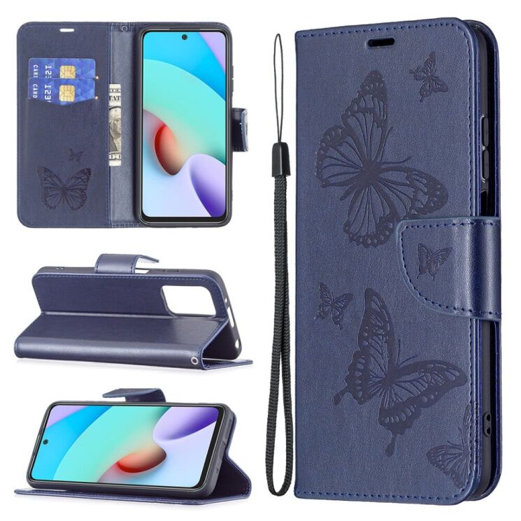 Чехол UniCase Butterfly Pattern для Xiaomi Redmi 10 / 10 (2022) / 10 Prime - Dark Blue: фото 1 из 6