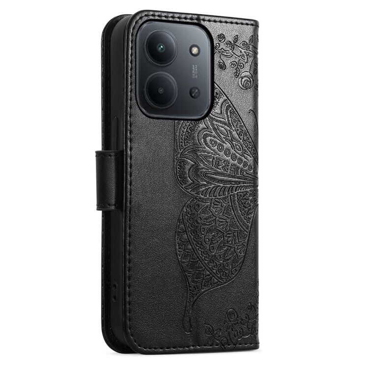 Чехол-книжка с рисунком UniCase Butterfly Pattern для Xiaomi Redmi 15C / Poco C85 - Black: фото 7 из 9