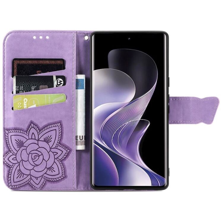 Чехол UniCase Butterfly Pattern для Xiaomi Redmi Note 14 Pro Plus - Light Purple: фото 2 из 9