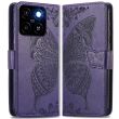Чехол UniCase Butterfly Pattern для ZTE Blade A35 / Blade A55 - Dark Purple (367719DV)