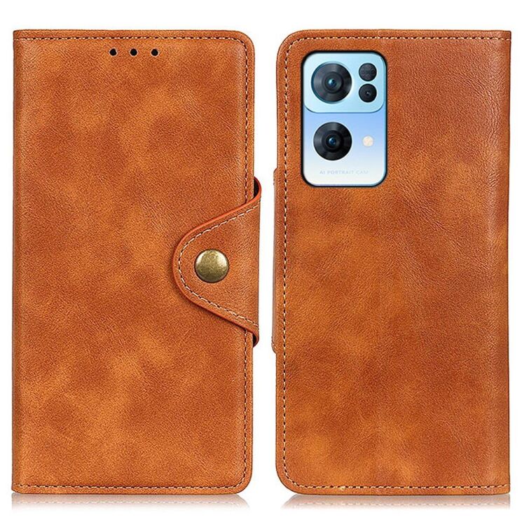 Чехол UniCase Vintage Wallet для OPPO Reno 7 Pro - Brown: фото 2 из 12