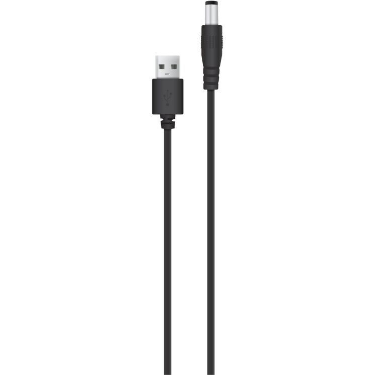 Кабель ACCLAB USB to DC 5.5х2.1мм (5V, 1.5A, 1m) - Black (982829B) Кабель ACCLAB USB to DC 5.5х2.1мм (5V, 1.5A, 1m) - Black: фото 1 из 4