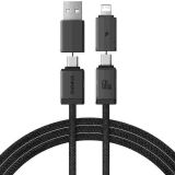 Кабель Baseus Versatile 2 in 2 Type-C+USB to Type-C+Lightning (3.5A, 60W, 2m) P10383000121-02 - Black: фото 1 з 24