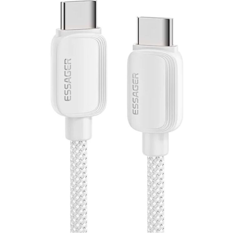 Кабель ESSAGER Breeze Type-C to Type-C (100W, 2m) EXCTT1-WLA02-P - White: фото 1 из 9