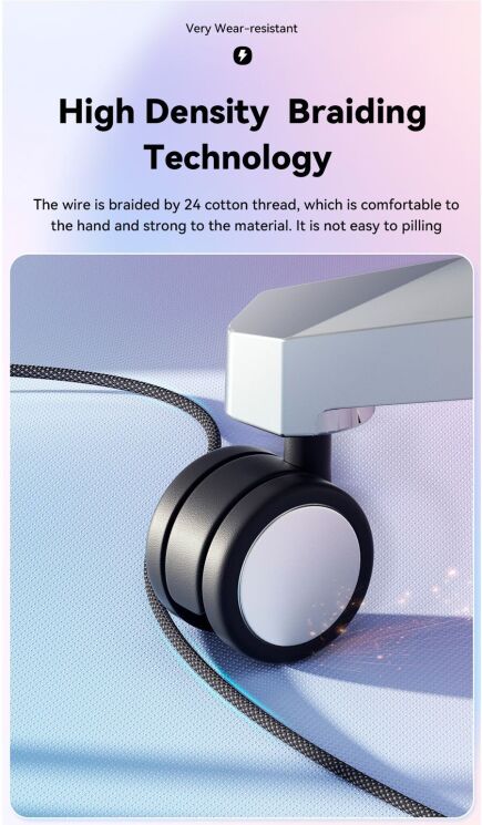 Кабель ESSAGER Breeze USB to Type-C (100W, 1m) EXC7A-WL02-P - White: фото 7 з 8