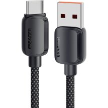Кабель ESSAGER Breeze USB to Type-C (100W, 1m) EXC7A-WL01-P - Black: фото 1 з 8