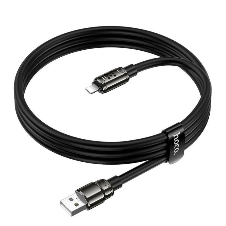 Кабель Hoco U143 USB to Lightning (2.4A, 1.2m) - Black: фото 6 из 9