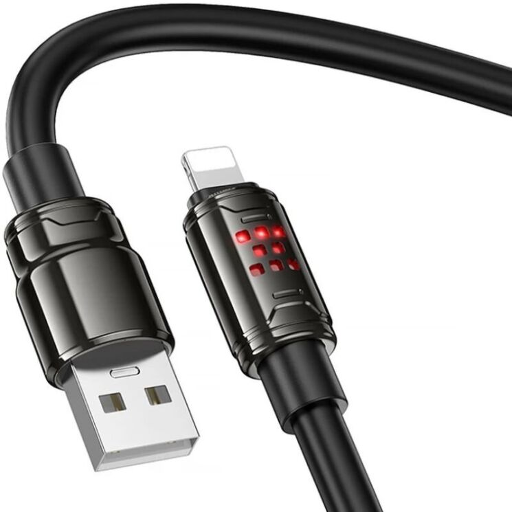 Кабель Hoco U143 USB to Lightning (2.4A, 1.2m) - Black: фото 3 из 9