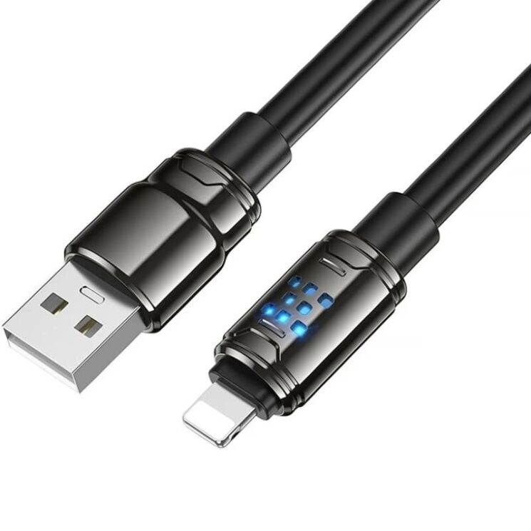 Кабель Hoco U143 USB to Lightning (2.4A, 1.2m) - Black: фото 2 из 9